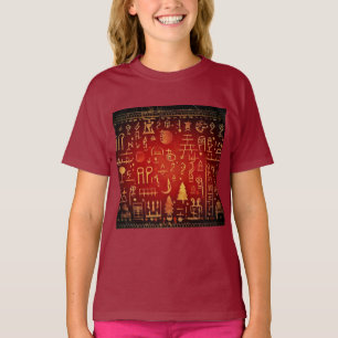 T-shirt Hiéroglyphes égyptiens de Noël 4