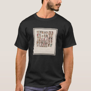 T-shirt Hiéroglyphes mayas vintages Diagramme illustratif
