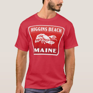 T-shirt Higgins Beach Maine Insigne rétro Rouge