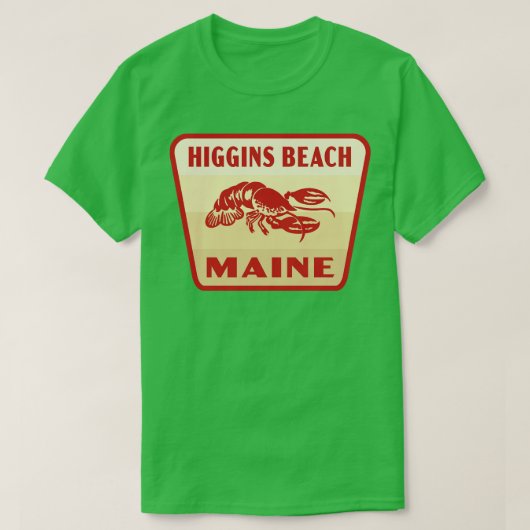 T-shirt Higgins Beach Maine Insigne rétro Tan (Design devant)