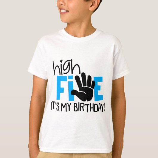 T-shirt High 5 C'est mon anniversaire 5e anniversaire Cele (Devant)