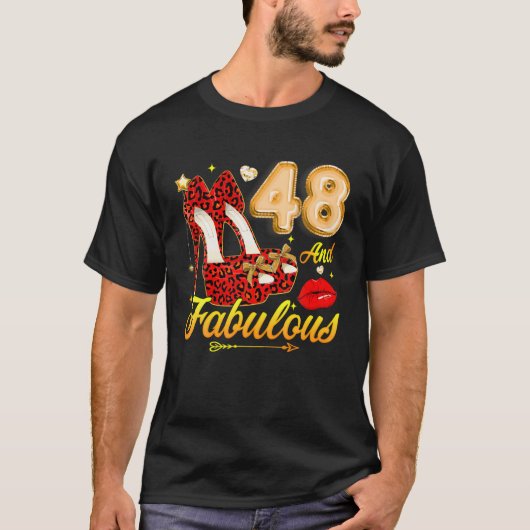 T-shirt High Heels Floral 48 Et Fabuleux 48E Anniversaire  (Devant)
