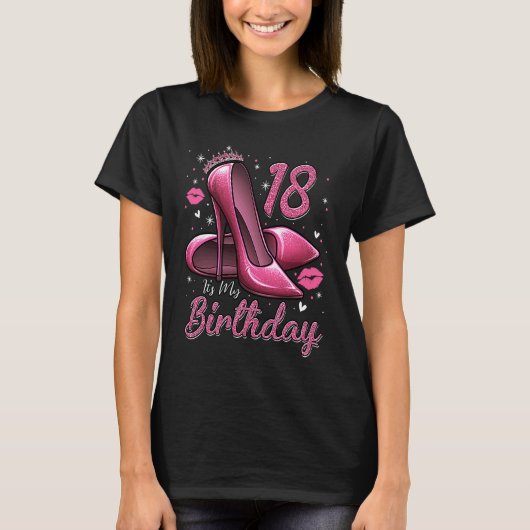 T-shirt High Heels Stepping Into My 18th Birthday 18 and F (Devant)