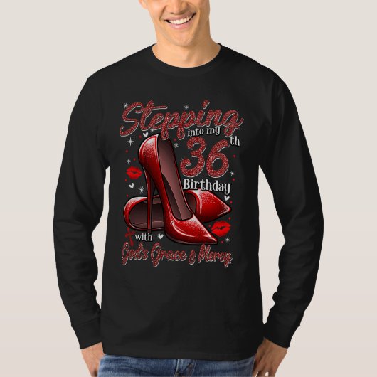 T-shirt High Heels Stepping Into My 36th Birthday 36 and F (Devant)