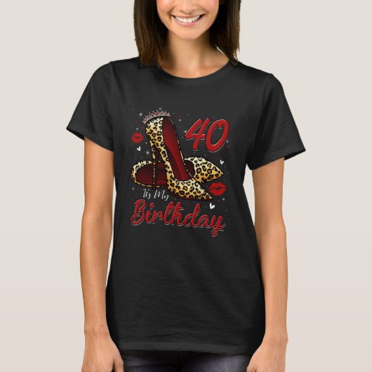 T-shirt High Heels Stepping Into My 40th Birthday 40 and F (Devant)