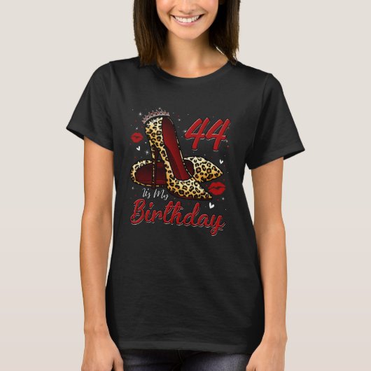 T-shirt High Heels Stepping Into My 44th Birthday 44 and F (Devant)