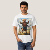 T-shirt Highland Cow Dansant Le Highland Fling, (Devant entier)