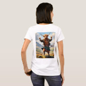 T-shirt Highland Cow Dansant Le Highland Fling, (Dos entier)