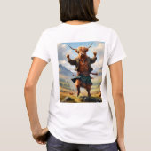 T-shirt Highland Cow Dansant Le Highland Fling, (Dos)