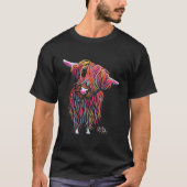 T-shirt Highland Cow Imprimer Poster de animal ' Bolly ' (Devant)