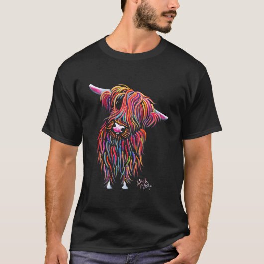 T-shirt Highland Cow Imprimer Poster de animal ' Bolly ' (Devant)