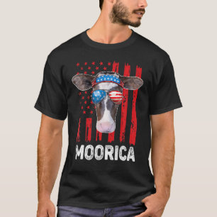 T-shirt Highland Cow Moorica 4 juillet Fête de l'Indépenda