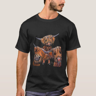 T-shirt Highland Cow Poster de animal Les Haricots B Par S