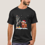 T-shirt Highland Cow Santa Hat Festif Tree Light Christma<br><div class="desc">Highland Cow Santa Hat Festif Tree Light Christmas Pajama</div>