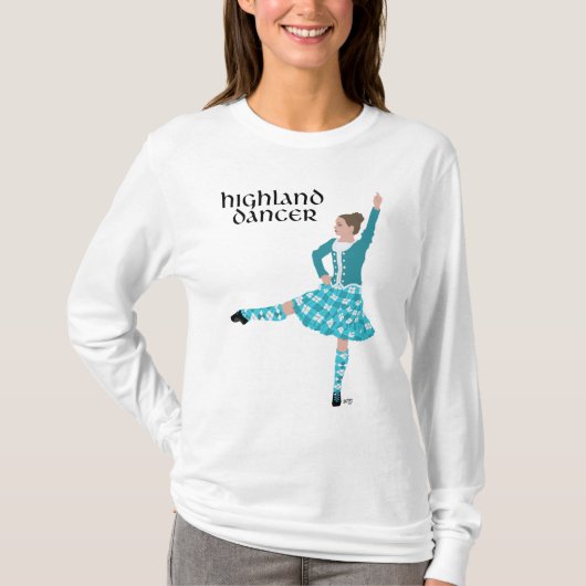 T-shirt Highland Dancer Turquoise (Devant)