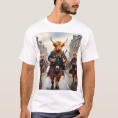 T-shirt Highland Harmony : Bagpipe Highland Cow Band (Devant)