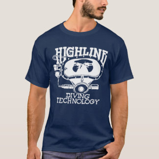 T-shirt Highline Diving Tech Retro (Logo Blanc)