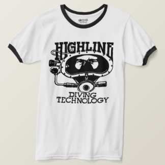 T-shirt Highline Diving Tech Retro (Logo Noir)