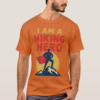 T-shirt Hiking Hero Comic Mountain Adventure Design funny