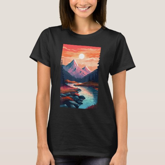 T-shirt Hiking outdoor mountains landscape (Devant)