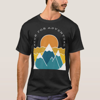 T-shirt Hiking Seek For Adventure Retro Mountains Outdoor 