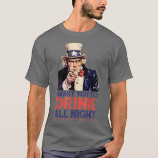 T-shirt Hilarious 4 juillet Oncle Sam Je Veux Que Vous Buv