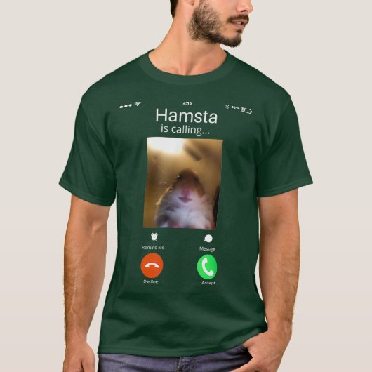 T-shirt Hilarious Dank Mème Hamster Appel Caméra Avant (Devant)
