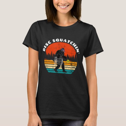 T-shirt Hilarious Disk Squatchin' Bigfoot Panier graphique (Devant)