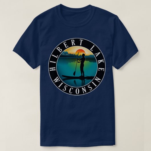 T-shirt Hilbert Lake Wisconsin Paddleboard (Design devant)