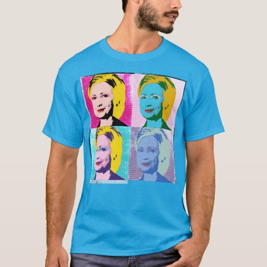 T-shirt hillary 2016 pop art - - (Devant)