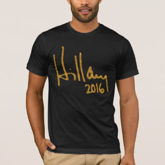 T-shirt Hillary Clinton Autograph Faux Gold Parties scinti
