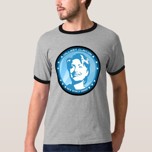 T-shirt hillary clinton : rayons bleus : (Devant)