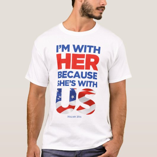 T-shirt Hillary pièce en t blanche/légère de 2016 (Devant)