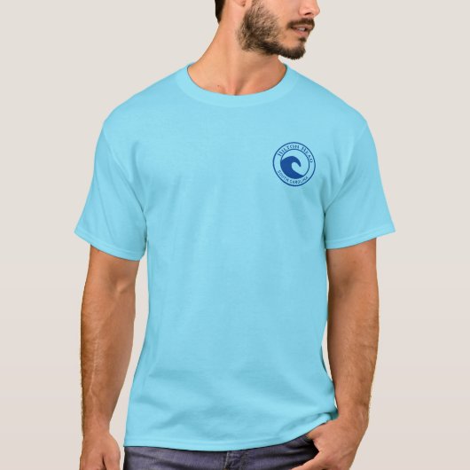 T-shirt Hilton Head Blue Ocean Wave Circle Design (Devant)