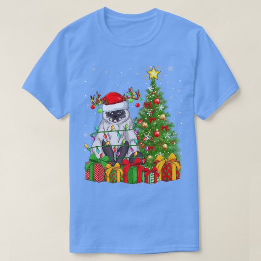 T-shirt Himalaya Chat Éclairage Xmas Arbre Himalaya Chat C (Design devant)