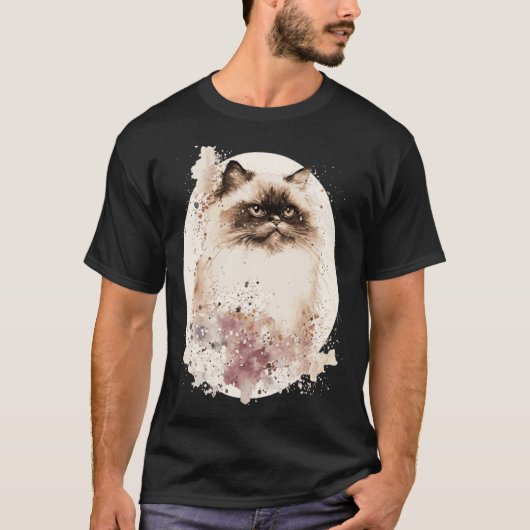 T-shirt Himalayan Cat Japanese Cherry Blossom Sakura (Devant)