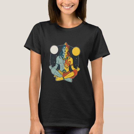 T-shirt Hindu Lord Shiva Statue Divine Meditation Figurine (Devant)