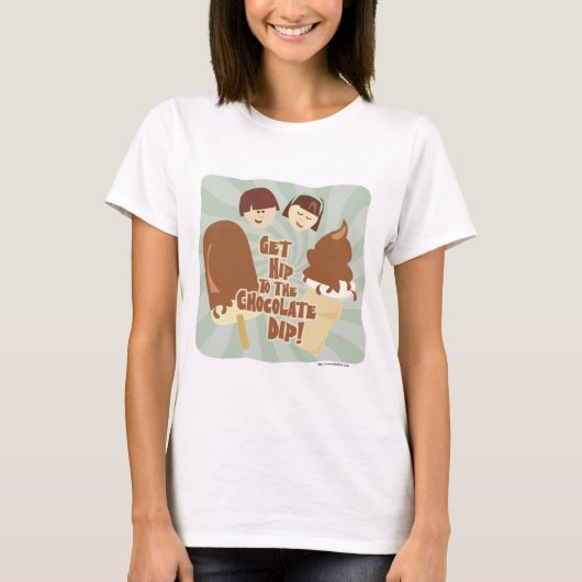 T-shirt Hip Chocolate Dip Cute Cartoon Crème de glace Slog (Devant)