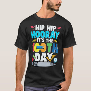 T-shirt Hip Hip Hooray C'est le 100e jour amusant étudiant