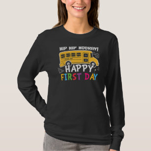 T-shirt Hip Hip Hooray Happy First Day Cute 5e année