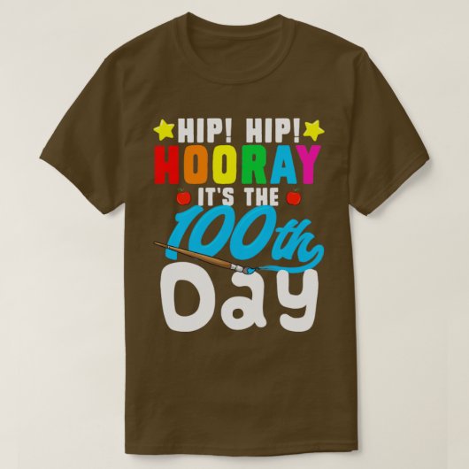 T-shirt Hip Hip Hourra C'est le 100ème jour d'école Mignon (Design devant)