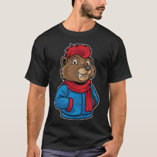 T-shirt Hip Hop Bear Funky Urban Cartoon Illustration retr
