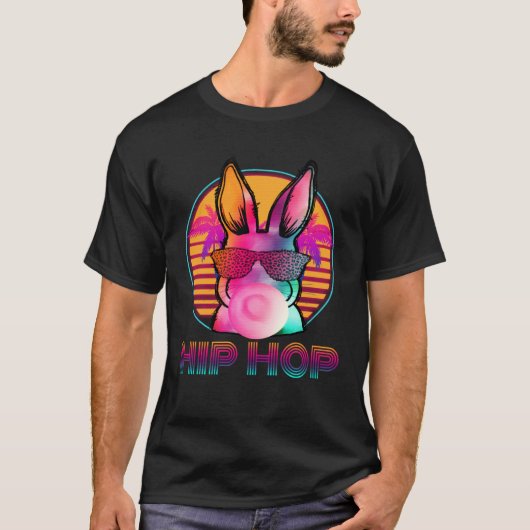 T-shirt Hip Hop Bunny With Sunglasses Cute Easter  Rabbit  (Devant)