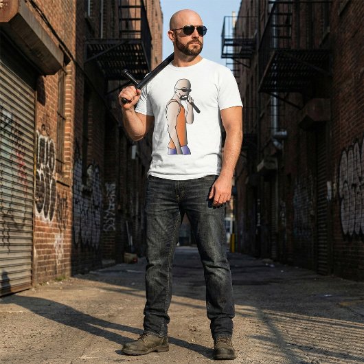 T-shirt Hip hop cool Bald Guy Singer avec microphone