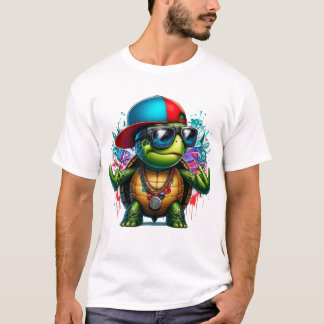T-shirt hip hop de tortue cool