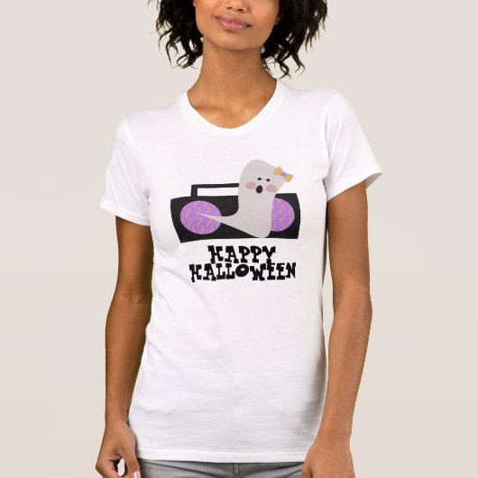 T-shirt Hip hop fantôme mignon Boom Halloween heureux (Devant)