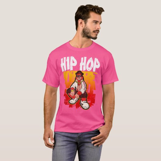 T-shirt Hip hop Retro Graffiti rap rap musique (Devant entier)