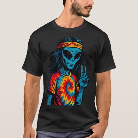 T-shirt Hipe Alien Tie-dye Design (Devant)