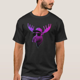 T-shirt Hiphop Moose 80s Rétro Violet Hommes Femmes Enfan
