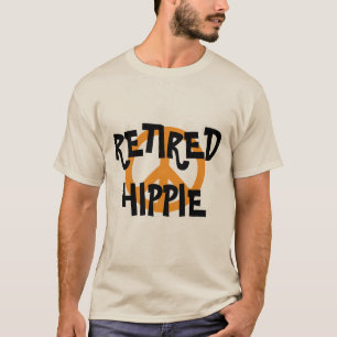 T-shirt Hippie à la retraite, symbole de paix, chemise per